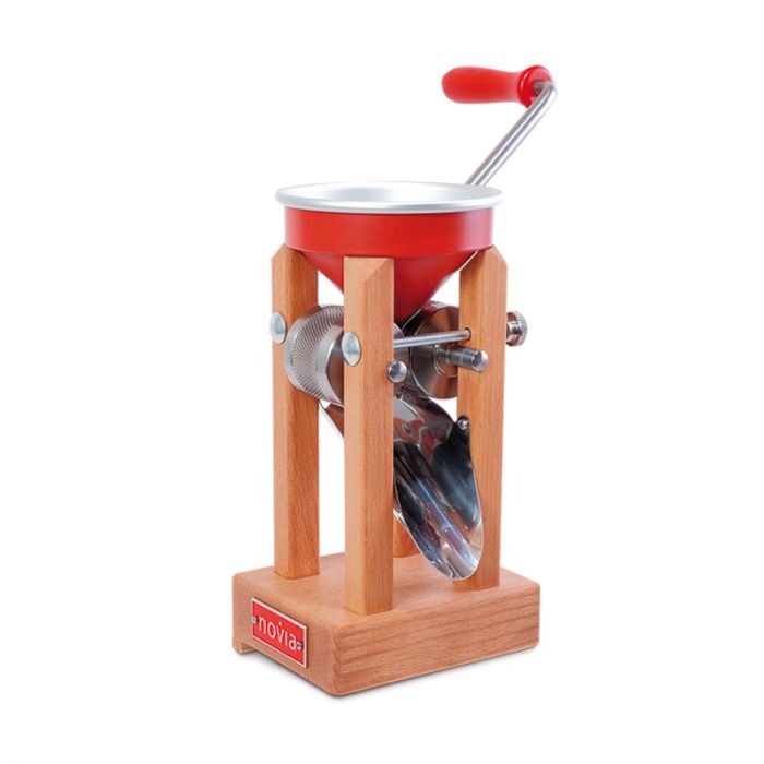 Eschenfelder muesli machine tafelmodel met aluminiumtrechter rood