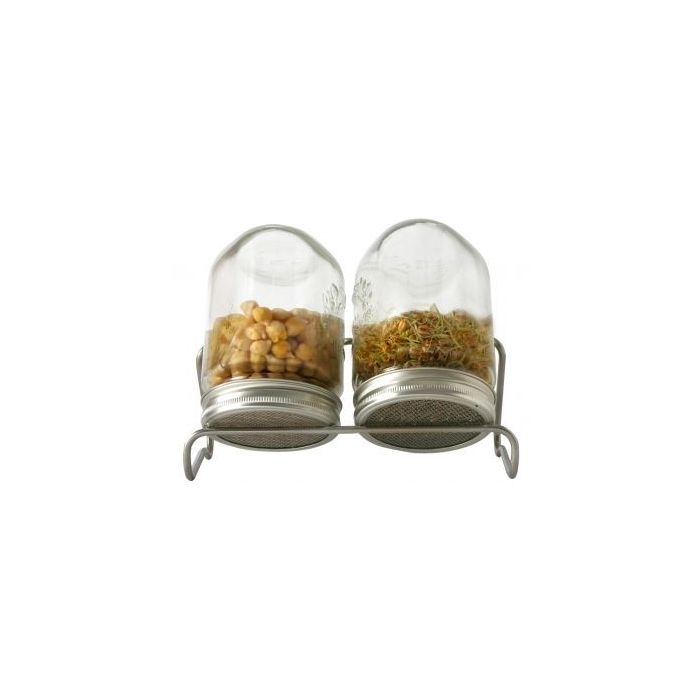 kiemglas 2x1000ml met houder